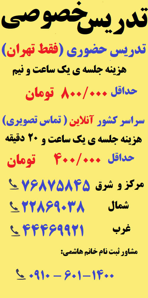 تدریس خصوصی ریاضی ششم در همه مناطق تهران